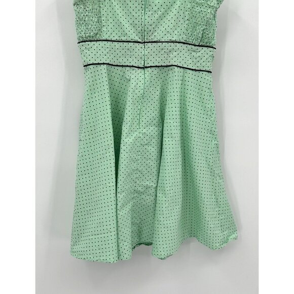 HELL BUNNY dress fit flare polka dot pinup rockabilly mint green 50s inspired S - Picture 8 of 11